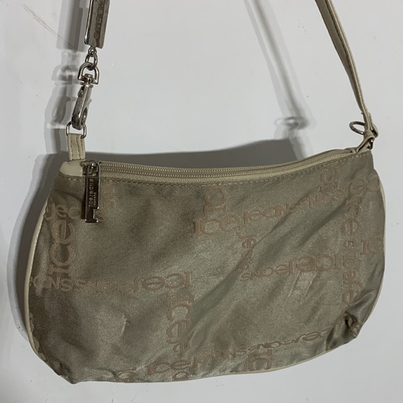 Iceberg ice jeans Vintage Y2K all over branding cloth shoulder bag sand - Picture 3 of 11